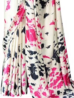 abstract printed saree with blouse - 17157954 - Standard Image - 2