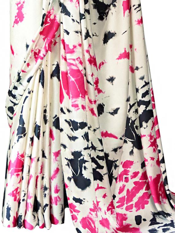 abstract printed saree with blouse - 17157954 - Zoom Image - 2