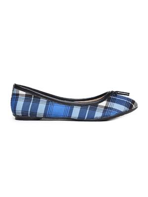blue checkered slip on ballerina - 17157980 - Standard Image - 2