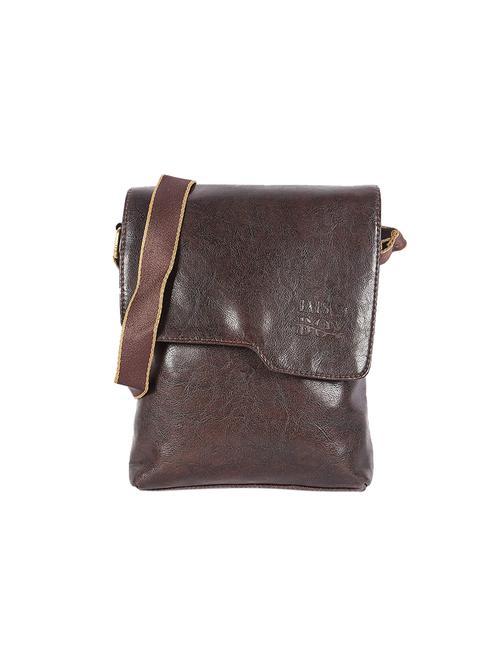 brown leatherette (pu) messengerbag - 17158052 - Standard Image - 1