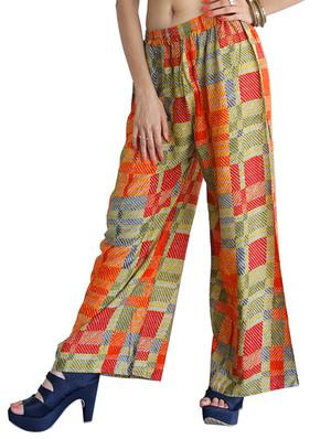 multi colored rayon palazzos - 17158105 - Standard Image - 2