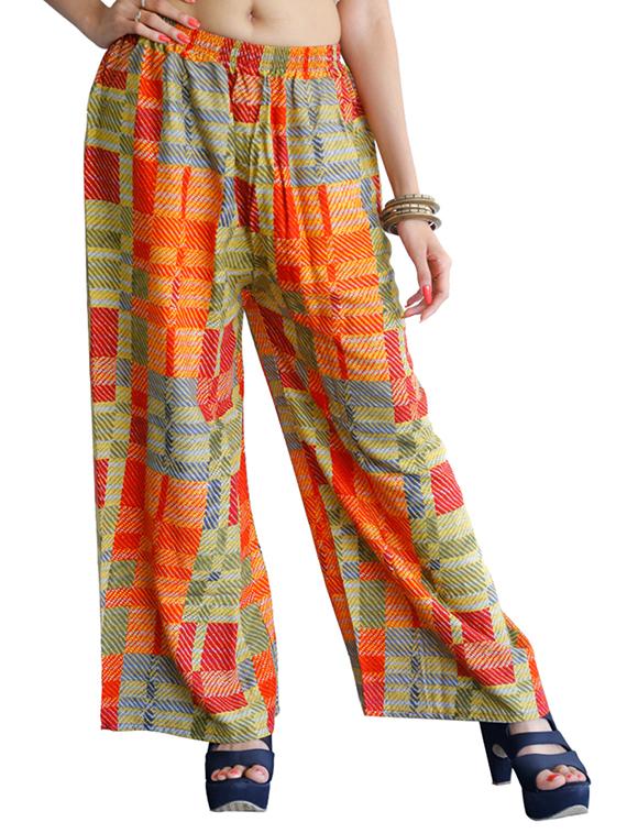 multi colored rayon palazzos - 17158105 - Zoom Image - 1