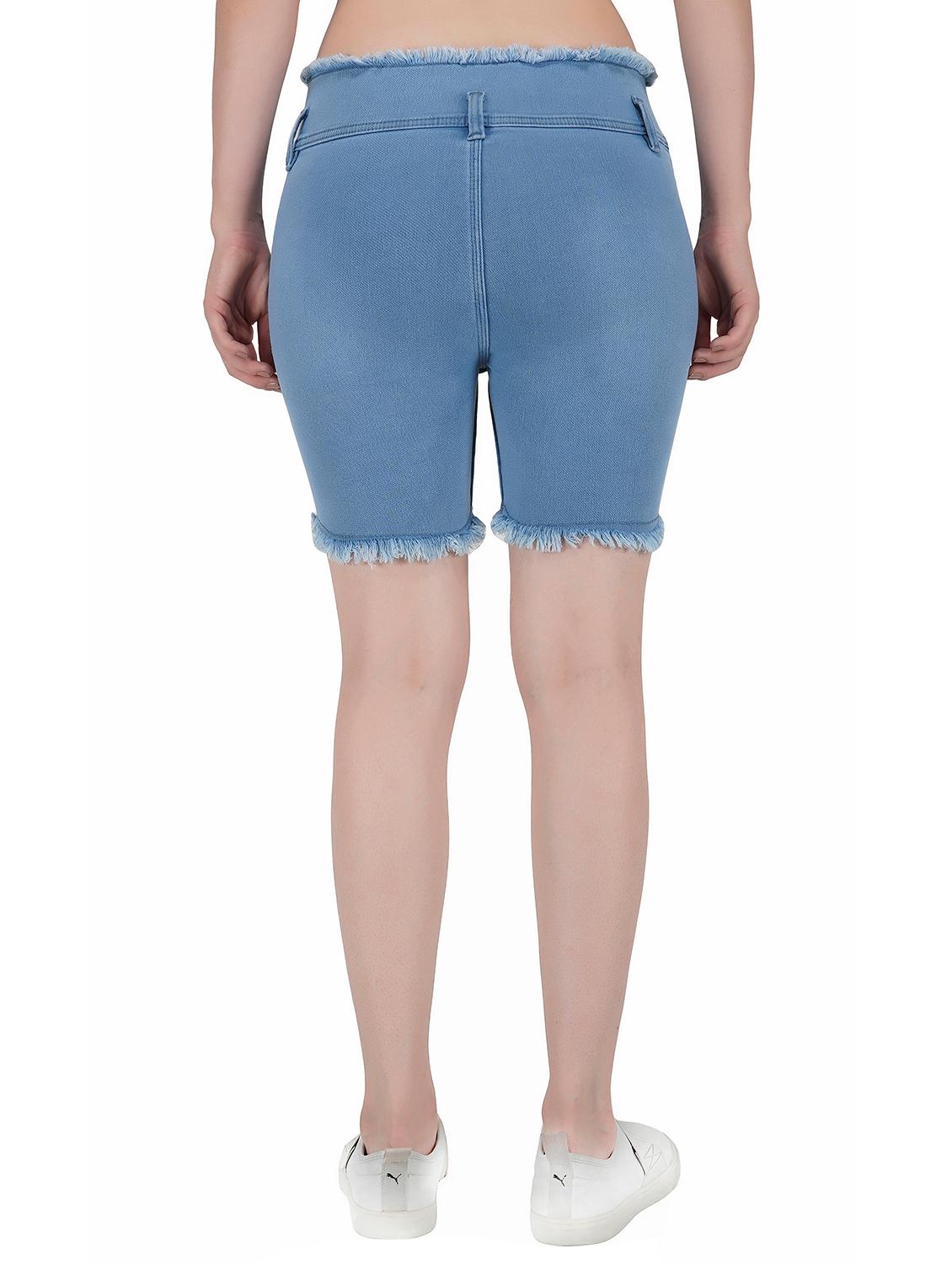 frayed hem denim shorts - 17158161 - Zoom Image - 3