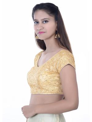 gold silk embroidered blouse - 17158185 - Standard Image - 2