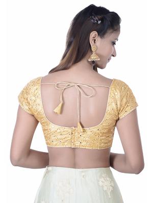 gold silk embroidered blouse - 17158185 - Standard Image - 3