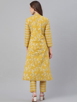 green cotton kurta salwar set - 17158232 - Standard Image - 3