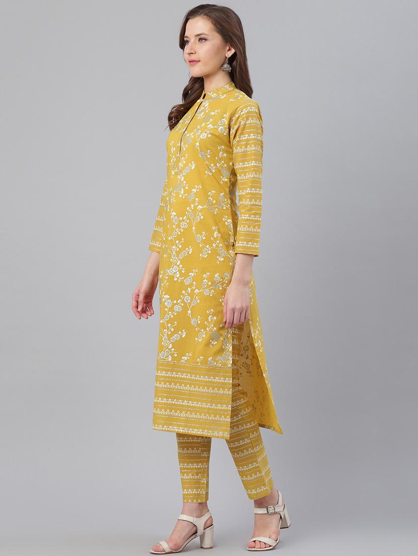 green cotton kurta salwar set - 17158232 - Zoom Image - 2