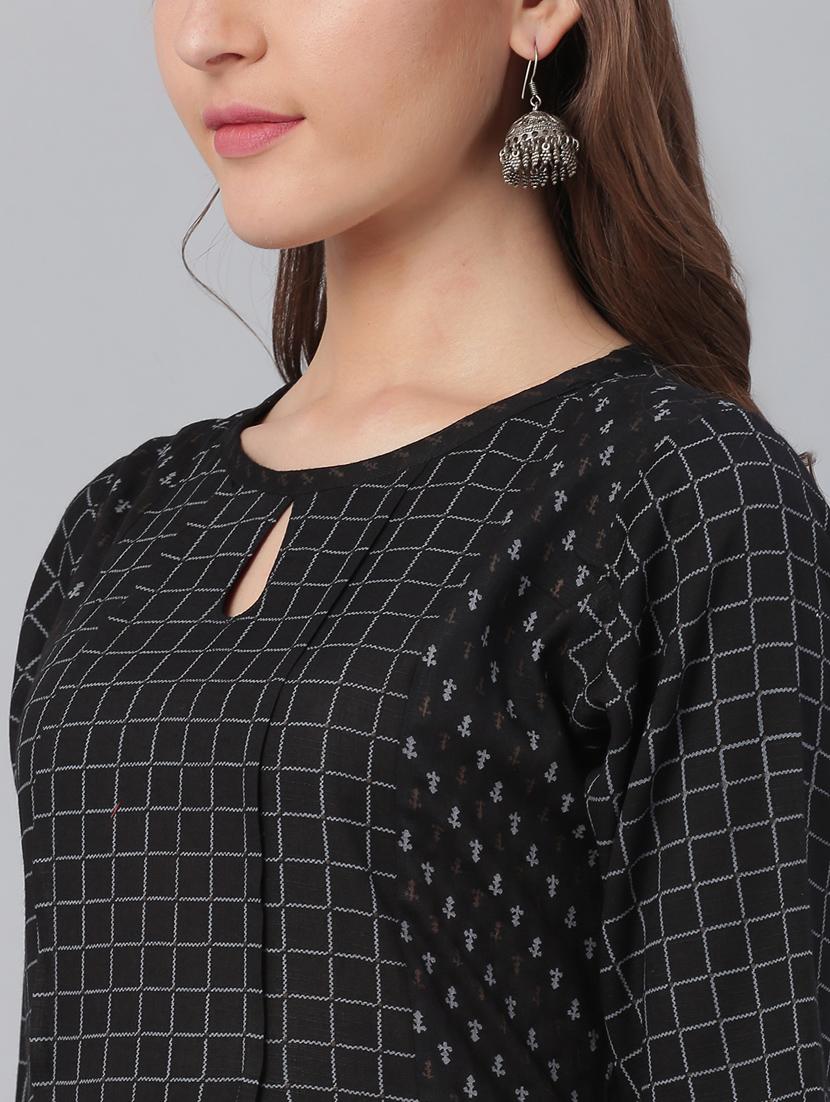 black viscose kurta salwar set - 17158237 - Zoom Image - 4
