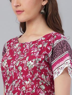 maroon viscose straight kurta - 17158242 - Standard Image - 4