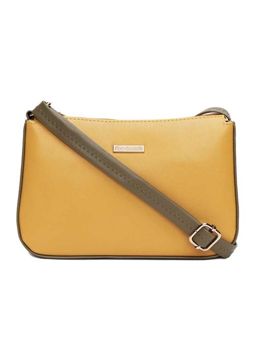 khaki leather regular sling bag - 17159001 - Standard Image - 1