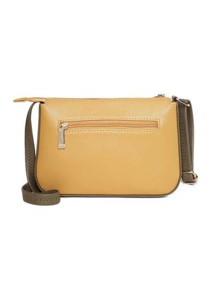 khaki leather regular sling bag - 17159001 - Standard Image - 2