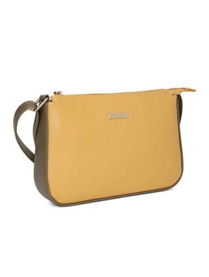khaki leather regular sling bag - 17159001 - Standard Image - 4