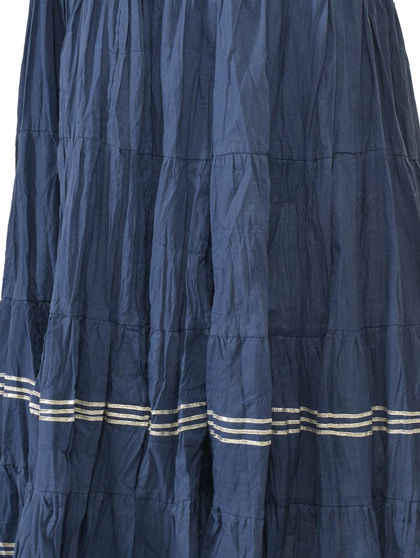 navy blue solid flared skirt - 17159046 - Zoom Image - 4