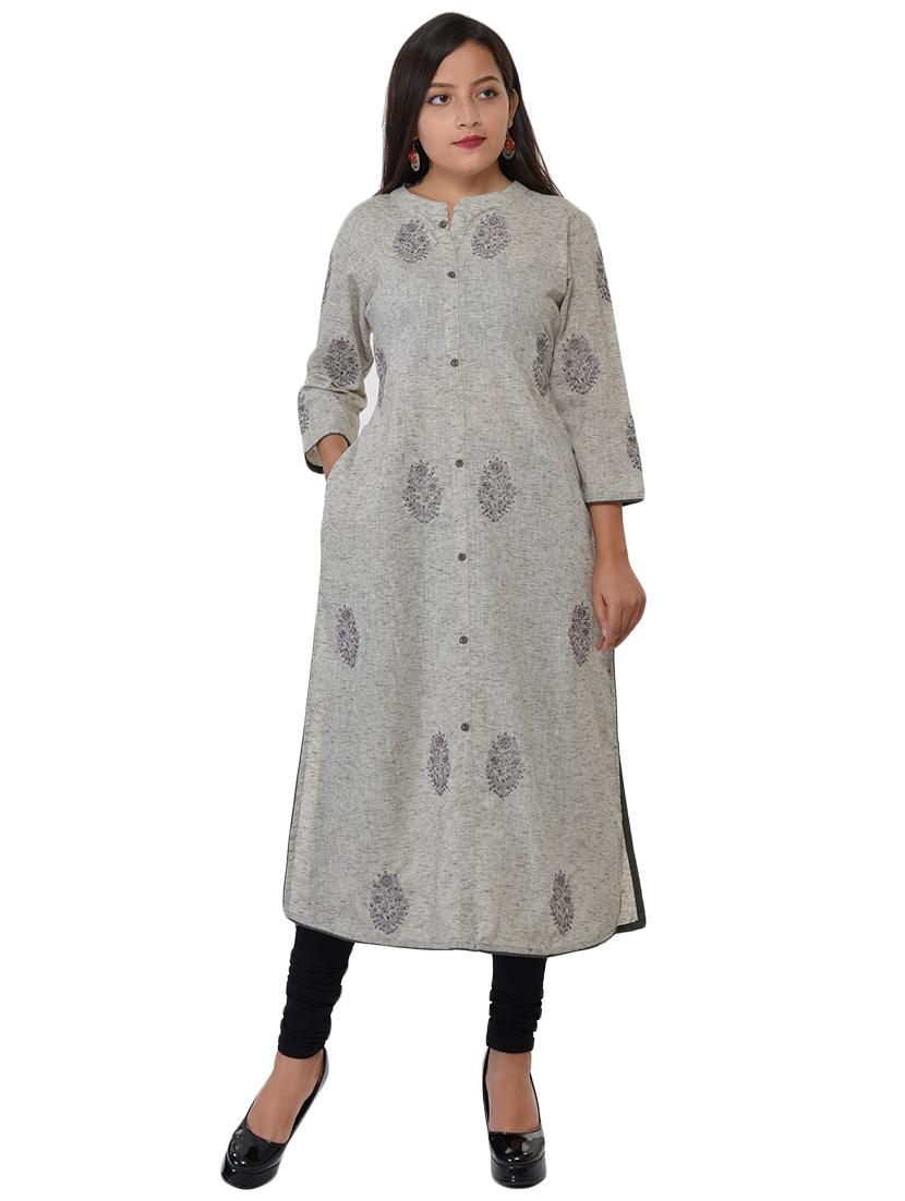 embroidered straight kurta - 17159099 - Zoom Image - 1