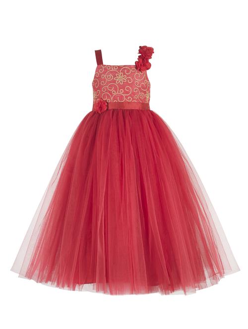 red polyester frock - 17159689 - Standard Image - 1