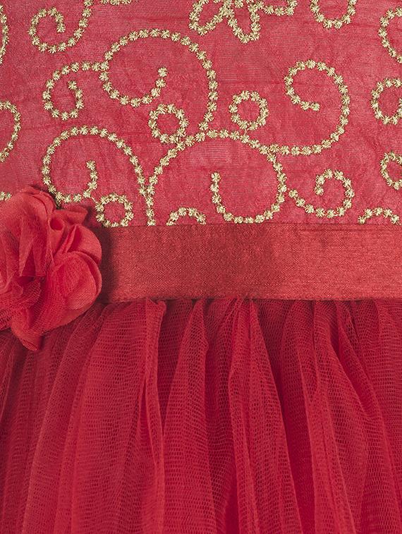 red polyester frock - 17159689 - Zoom Image - 3