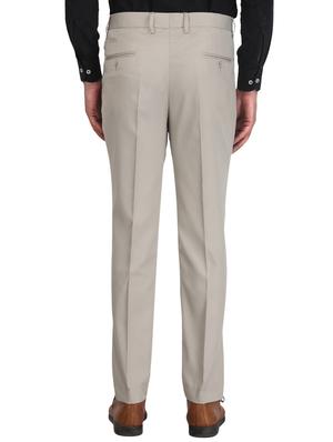 beige solid flat front formal trouser - 17159737 - Standard Image - 3