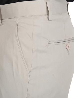 beige solid flat front formal trouser - 17159737 - Standard Image - 5