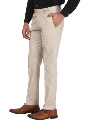cream solid flat front formal trouser - 17159738 - Standard Image - 2
