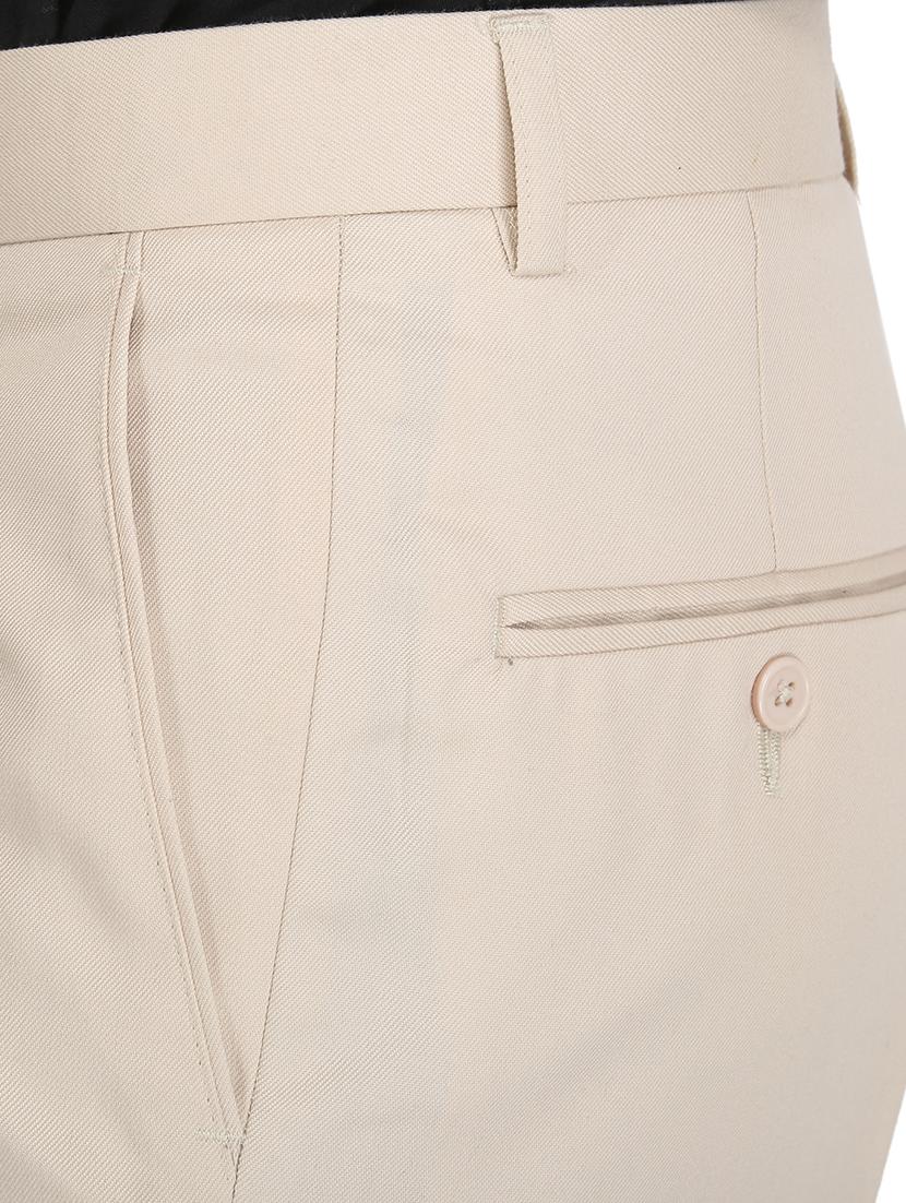 cream solid flat front formal trouser - 17159738 - Zoom Image - 5