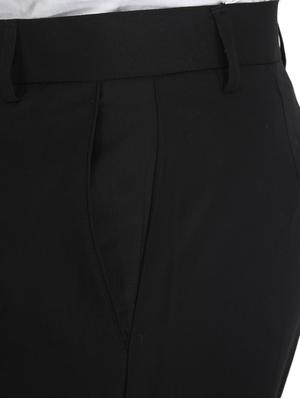 black solid flat front formal trouser - 17159741 - Standard Image - 5