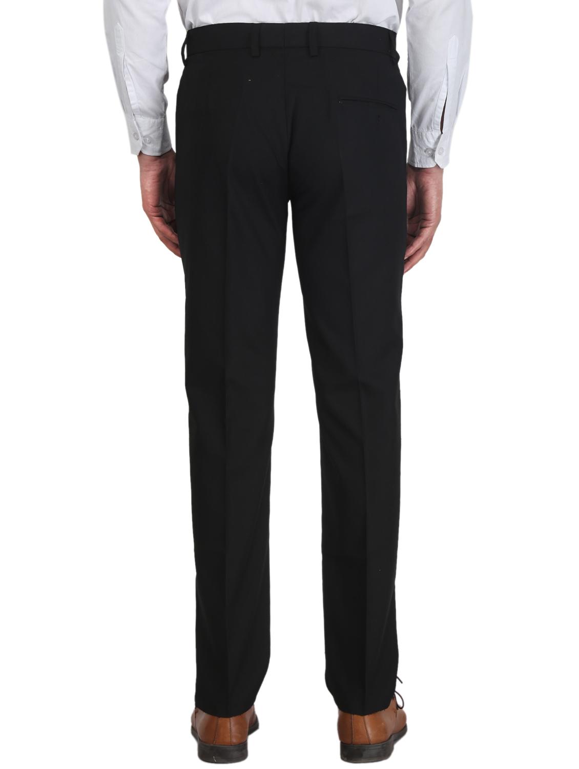 black solid flat front formal trouser - 17159741 - Zoom Image - 3