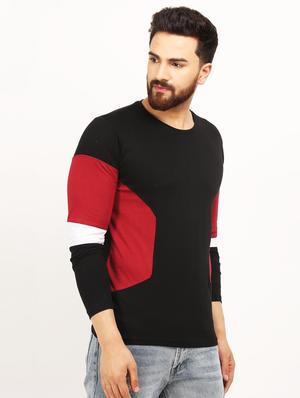 black color block t-shirt - 17160423 - Standard Image - 2