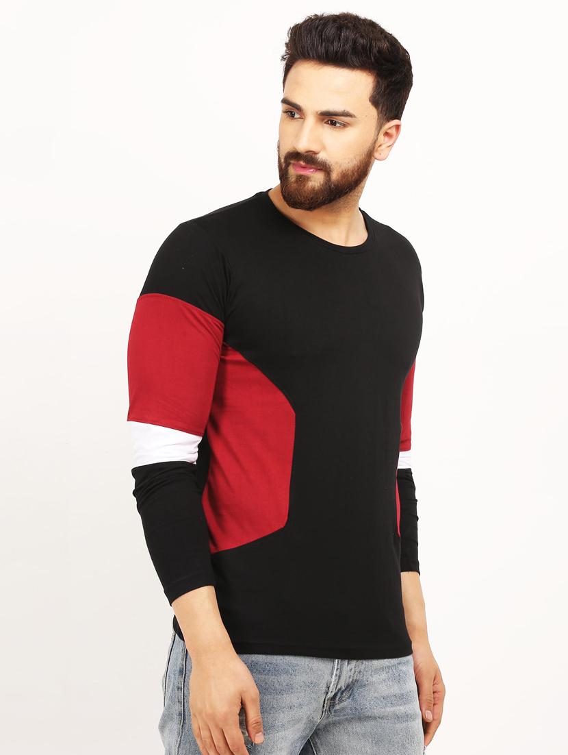 black color block t-shirt - 17160423 - Zoom Image - 2