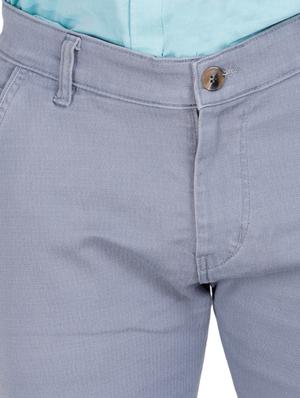 grey solid flat front casual trouser - 17160852 - Standard Image - 5