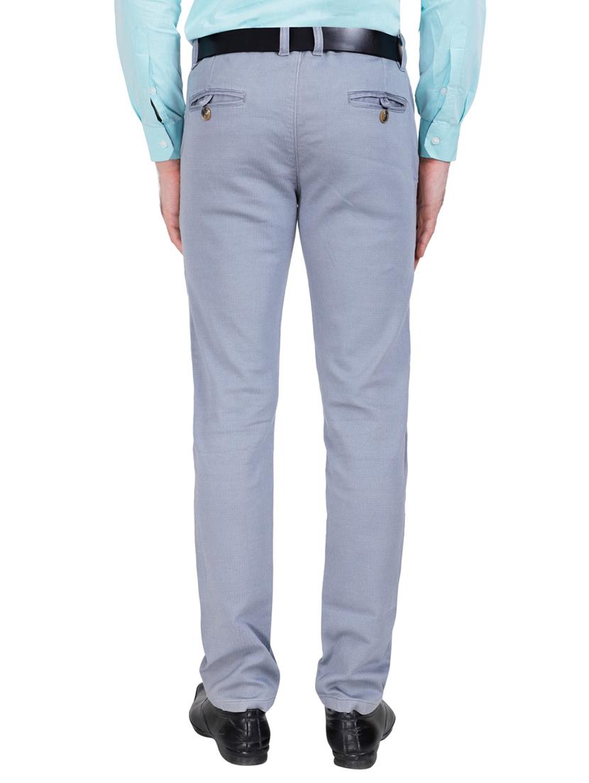 grey solid flat front casual trouser - 17160852 - Zoom Image - 3
