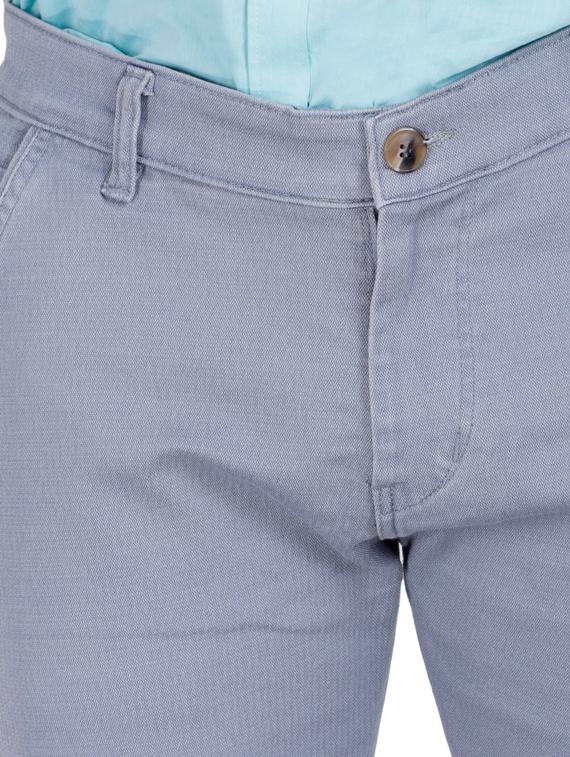 grey solid flat front casual trouser - 17160852 - Zoom Image - 5
