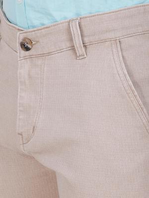 beige solid flat front casual trouser - 17160856 - Standard Image - 5
