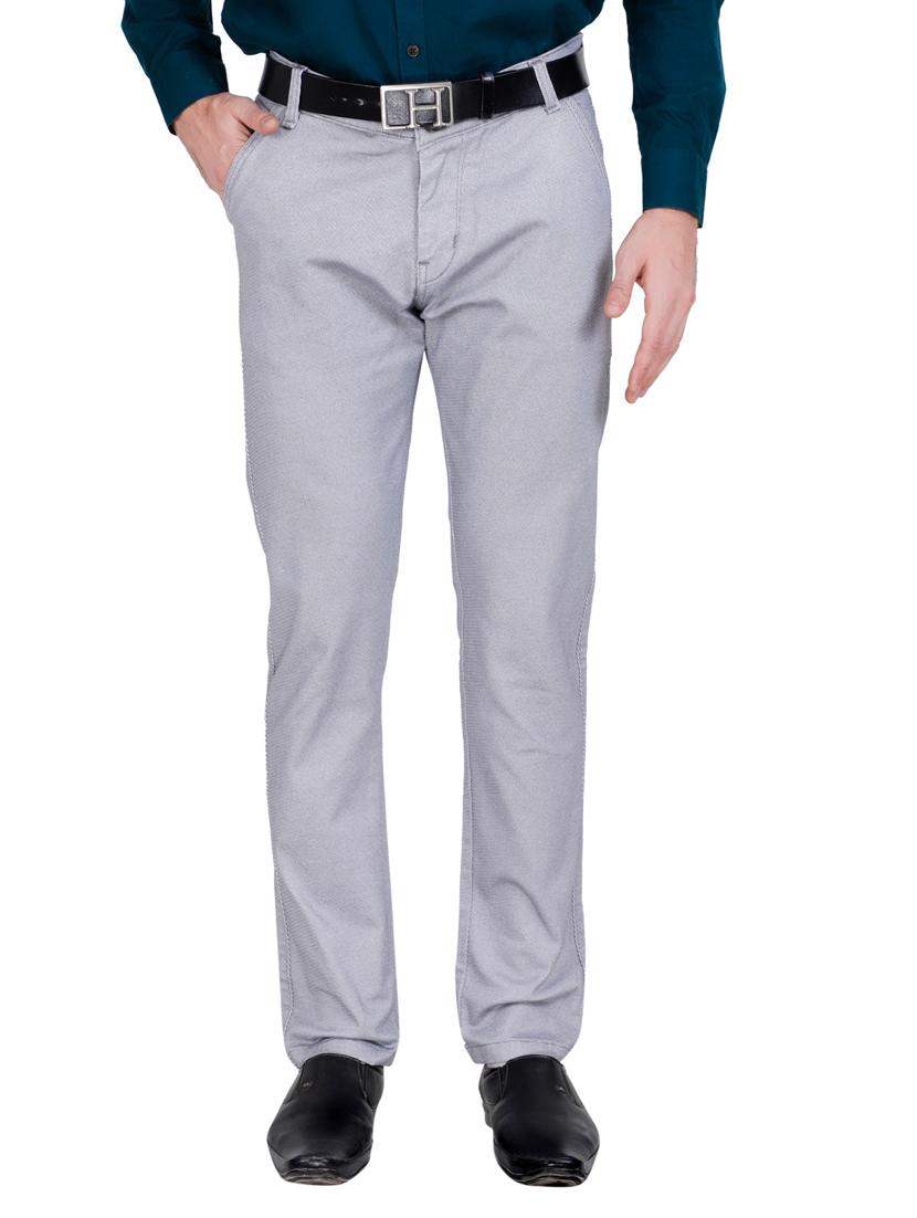 grey textured flat front casual trouser - 17160858 - Zoom Image - 1