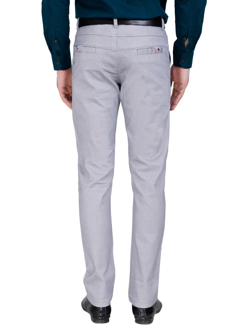 grey textured flat front casual trouser - 17160858 - Zoom Image - 3