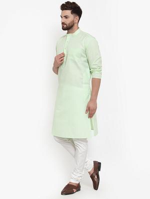 green solid kurta pyjama set - 17160913 - Standard Image - 2