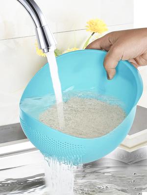 plastic rice bowl storing and straining washing bowl - 17161694 - Standard Image - 3
