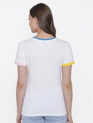 round neck taped solid regular tee - 17161882 - Standard Image - 3