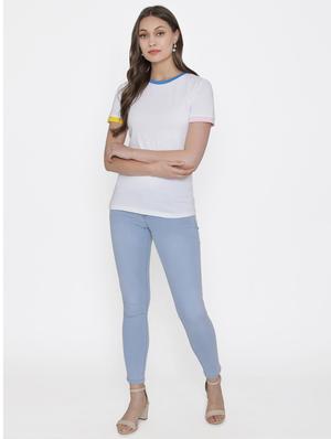 round neck taped solid regular tee - 17161882 - Standard Image - 4