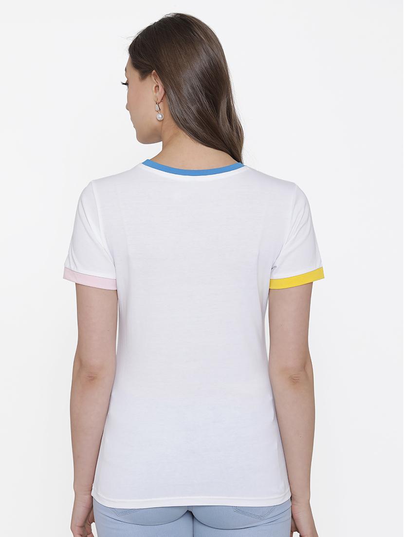 round neck taped solid regular tee - 17161882 - Zoom Image - 3