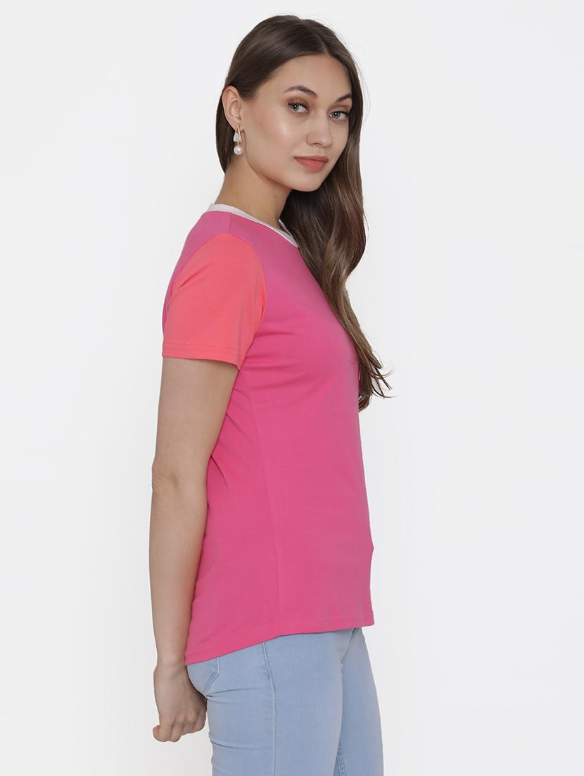 round neck color block pocket regular tee - 17161895 - Zoom Image - 2