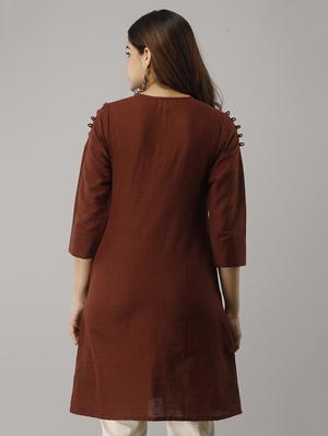 button up a-line kurta - 17162937 - Standard Image - 3