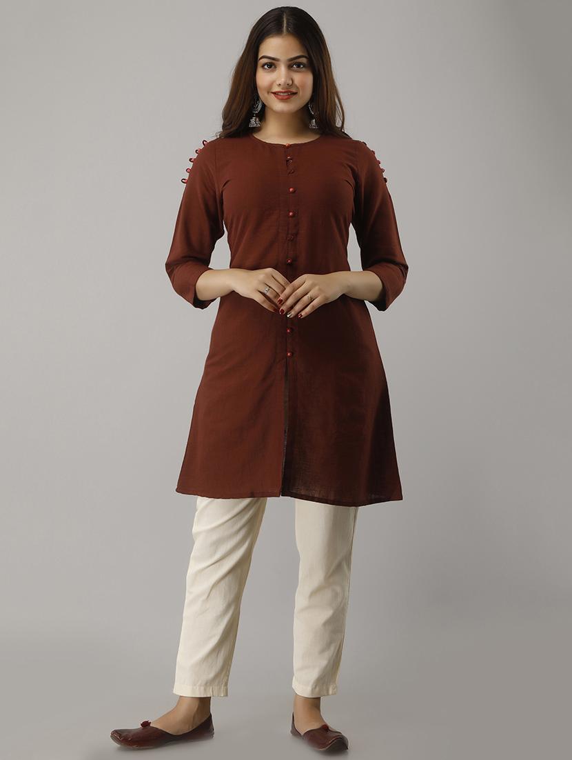 button up a-line kurta - 17162937 - Zoom Image - 4