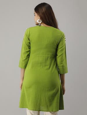 button up a-line kurta - 17162938 - Standard Image - 3