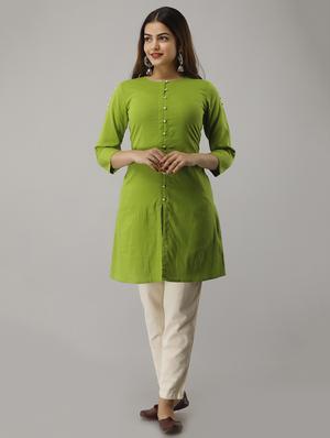 button up a-line kurta - 17162938 - Standard Image - 4