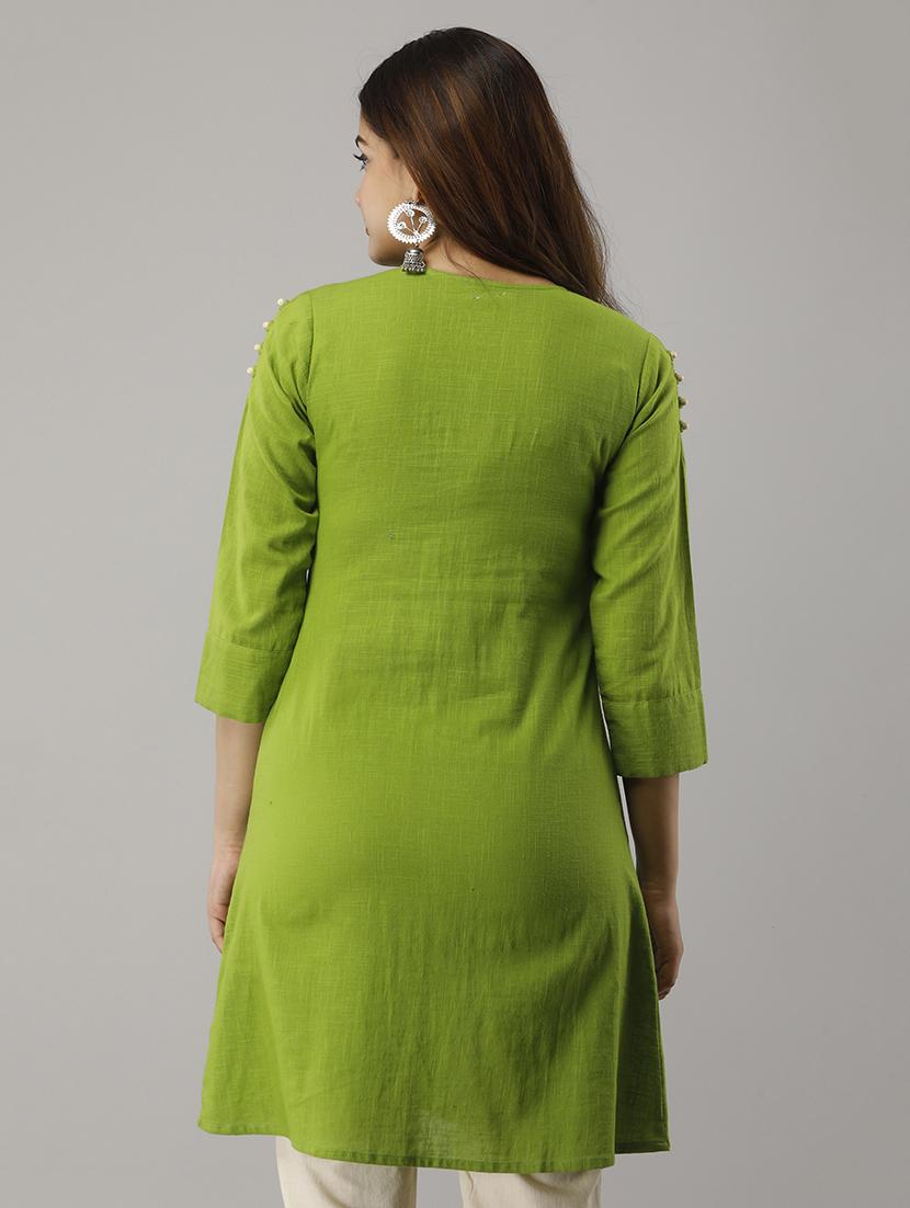 button up a-line kurta - 17162938 - Zoom Image - 3