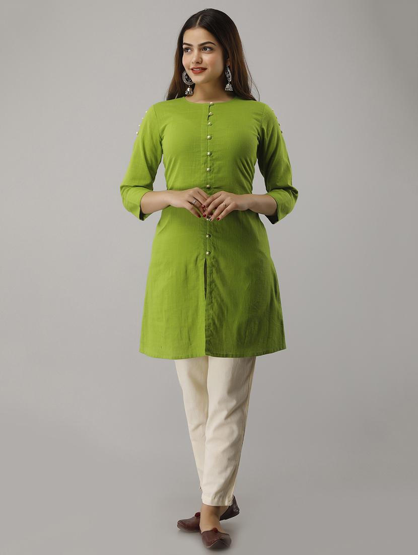 button up a-line kurta - 17162938 - Zoom Image - 4
