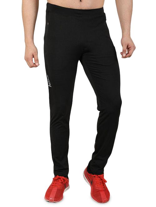black solid full length track pant - 17162967 - Very Small Image - 1