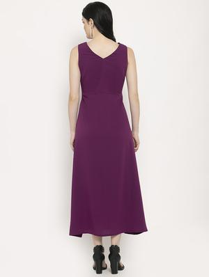 tie front solid maxi dress - 17163168 - Standard Image - 3