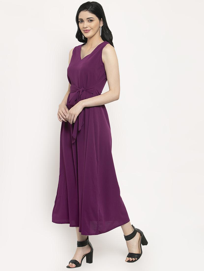 tie front solid maxi dress - 17163168 - Zoom Image - 2