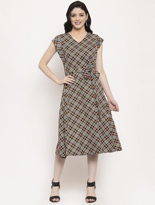 tie front checkered dress - 17163171 - Standard Image - 1